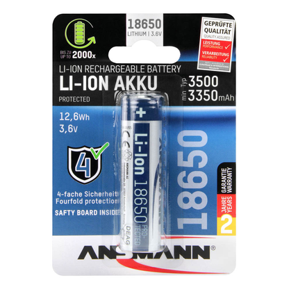 Artikelbild für ANSMANN Akku Li-Ion 18650 3.500 mAh, 1 St., Artikelnummer 509570