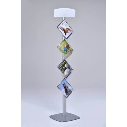 Artikelbild 6 für update displays Prospektständer silber DIN A4 4 Fächer 45,0 x 45,0 x 192,0 cm, 1 St., Artikelnummer 563458