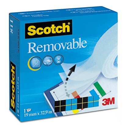 Artikelbild 2 für Scotch Removable Klebefilm matt 19,0 mm x 33,0 m 1 Rolle, Artikelnummer 230979