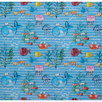 Artikelbild 3 für JUNG SCHÖNER VERPACKEN Geschenkpapier Capitano Fische mehrfarbig, 20,0 m, Artikelnummer 223158