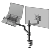 Artikelbild 1 für goobay Laptop-Monitor-Halterung Deluxe 74417 schwarz für 1 Monitor und 1 Notebook, Tischbohrung, Tischklemme, Artikelnummer 656187