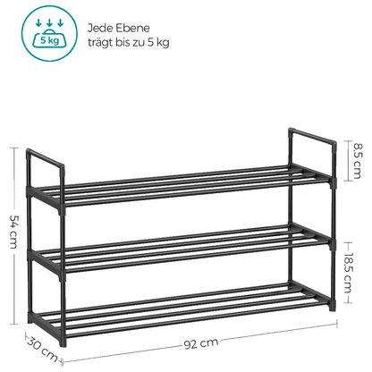 Artikelbild 3 für SONGMICS Schuhregal schwarz 92,0 x 30,0 x 54,0 cm, 1 St., Artikelnummer 438677