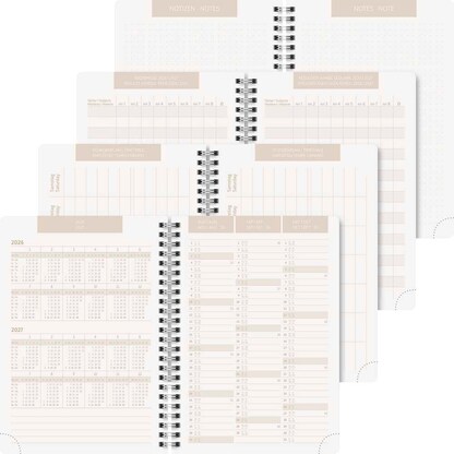 Artikelbild 4 für BRUNNEN Schülerkalender Linen 2026/2027 hellbraun, weiß, 1 St., Artikelnummer 805067