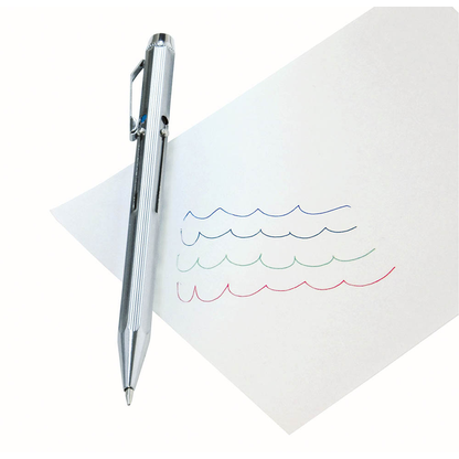 Artikelbild für WEDO 4-Farben-Kugelschreiber 256226 silber, Schreibfarbe: rot, grün, blau, schwarz, 1 St., Artikelnummer 121097