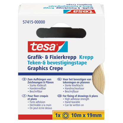 Artikelbild 3 für tesa Kreppband beige 19,0 mm x 10,0 m 1 St., Artikelnummer 558492