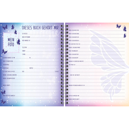 Artikelbild 5 für BRUNNEN Freundebuch Magic Butterfly ca. DIN A5 liniert, lila/roa Hardcover 80 Seiten, 1 St., Artikelnummer 264269