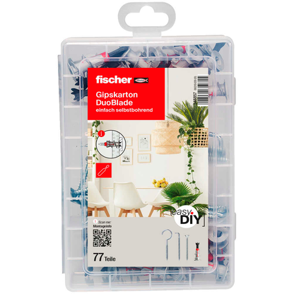Artikelbild 4 für fischer easyDIY Box Gipskarton DuoBlade 548857 Dübel- und Schrauben-Sortiment, 77-teilig, Artikelnummer 480176
