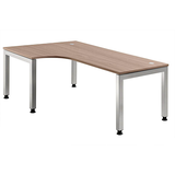 Artikelbild 1 für HAMMERBACHER JS82 höhenverstellbarer Schreibtisch nussbaum L-Form, 5-Fuß-Gestell silber 200,0 x 120,0 cm, Artikelnummer 867036