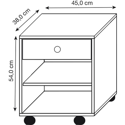 Artikelbild 2 für VCM my office Salda Rollcontainer schwarz 1 Auszug 45,0 x 38,0 x 54,0 cm, Artikelnummer 996652