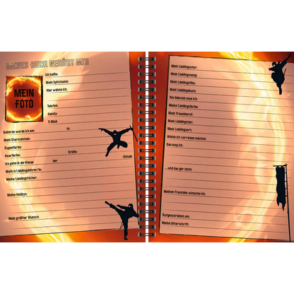 Artikelbild 5 für BRUNNEN Freundebuch Ninja Power ca. DIN A5 liniert, schwarz/blau Hardcover 80 Seiten, 1 St., Artikelnummer 264279