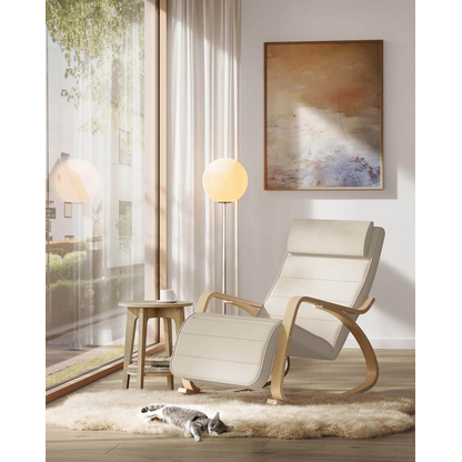 Artikelbild 8 für SONGMICS Schaukelstuhl beige braun Stoff 67,0 x 121,5 x 84,0 cm, 1 St., Artikelnummer 262248