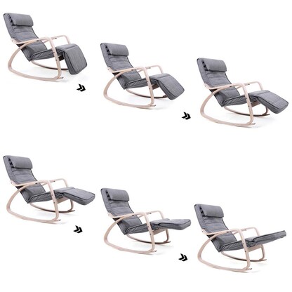 Artikelbild 9 für SONGMICS Schaukelstuhl grau natur Stoff 67,0 x 115,0 x 91,0 cm, 1 St., Artikelnummer 291429