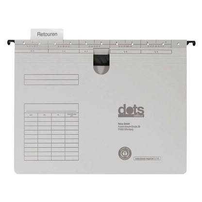 Artikelbild 3 für dots Hängehefter Karton lichtgrau DIN A4 1x kaufmännische BZ-Heftung, 5 St., Artikelnummer 538587