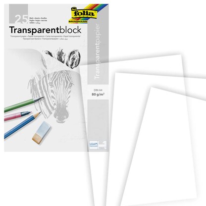 Artikelbild für folia Transparentpapier 80 g/qm, 25 Blatt, Artikelnummer 156289