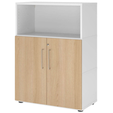 Artikelbild 1 für HAMMERBACHER Regalschrank FlexWall, VFW38T2KG/W/E/BS weiß, eiche 80,0 x 40,0 x 109,8 cm, 1 St., Artikelnummer 950156