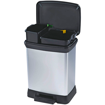 Artikelbild 2 für curver DECOBIN DUO Mülltrenner 10,0 + 18,0 l silbermetallic, 1 St., Artikelnummer 701115