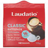 Artikelbild 1 für LAUDATIO CLASSIC Kaffeepads, Arabicabohnen kräftig, 16 Stück, Artikelnummer 639797