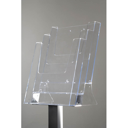 Artikelbild 2 für update displays Prospektständer Pillar silber DIN A4 3 Fächer 33,0 x 25,0 x 111,0 cm, 1 St., Artikelnummer 563465