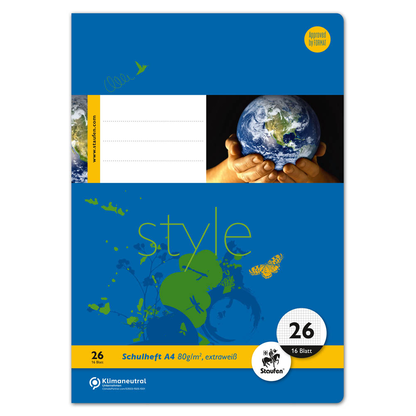 Artikelbild 2 für Staufen® Schulheft Style Lineatur 26 kariert DIN A4 Außenrand, 16 Blatt, 1 St., Artikelnummer 134926