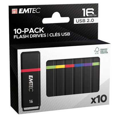 Artikelbild 2 für EMTEC USB-Sticks Flash Drives rot, gelb, blau, grün, lila 16 GB, 10 St., Artikelnummer 883563