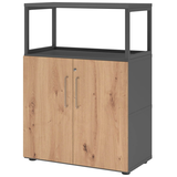 Artikelbild 1 für HAMMERBACHER Regalschrank FlexWall, VFW38T2RG/G/R/BS grafit, asteiche 80,0 x 40,0 x 109,8 cm, 1 St., Artikelnummer 950024