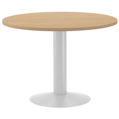 Artikelbild für rocada Mehrzwecktisch eiche rund, Säulenfuß weiß, 100,0 x 100,0 x 72,0 cm, Artikelnummer 117766