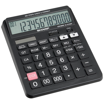 Artikelbild 2 für SHARP EL-CC12GP Taschenrechner schwarz, Artikelnummer 385159