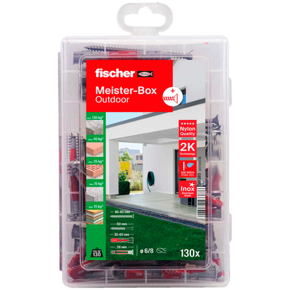 Artikelbild 2 für fischer Meister-Box Outdoor 561385 Dübel- und Schrauben-Sortiment, 130-teilig, Artikelnummer 480428