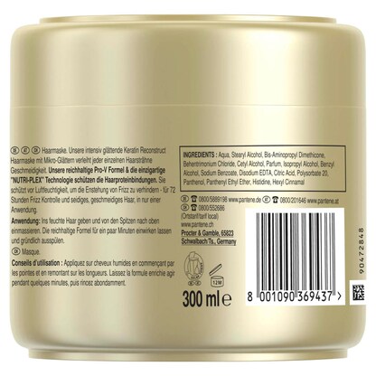 Artikelbild 2 für PANTENE PRO-V GLATT & SEIDIG KERATIN RECONSTRUCT Haarmaske 300 ml, Artikelnummer 271997