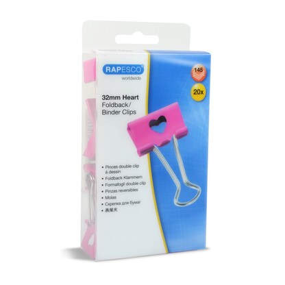 Artikelbild 4 für RAPESCO® Foldbackklammern pink 32,0 mm, 20 St., Artikelnummer 715849