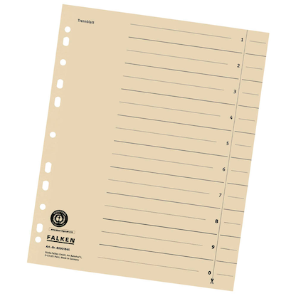 Artikelbild für FALKEN Trennblätter DIN A4 1-0 chamois, 180 g/qm, 100 St., Artikelnummer 958462