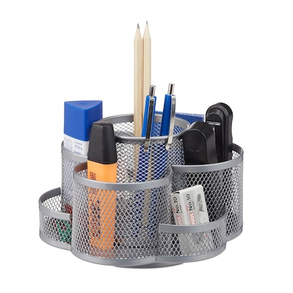 Artikelbild für relaxdays Schreibtisch-Organizer silber Metall 7 Fächer 17,5 x 16,5 x 11,0 cm, Artikelnummer 516654