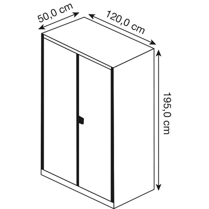 Artikelbild 2 für mauser Stahlschrank BF 5-12 G - 7035/5003 lichtgrau, saphirblau 1 Fachboden 120,0 x 50,0 x 195,0 cm, aufgebaut, 1 St., Artikelnummer 600712
