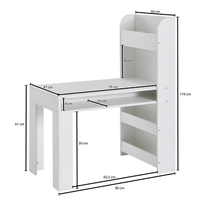 Artikelbild 2 für WOHNLING Kinderschreibtisch weiß rechteckig, Freiform weiß 90,0 x 50,0 cm, Artikelnummer 908683