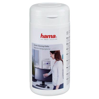 Artikelbild für hama Bildschirm-Reinigungstücher 1-lagig weiß, 100 Tücher, Artikelnummer 748717