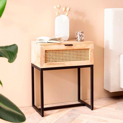 Artikelbild 4 für WOHNLING Nachttisch rechteckig Massivholz braun 50,0 x 30,0 x 60,0 cm, 1 St., Artikelnummer 314718