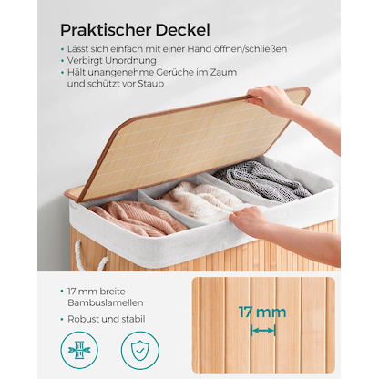 Artikelbild 5 für SONGMICS Wäschesortierer bambus, 1 St., Artikelnummer 438519