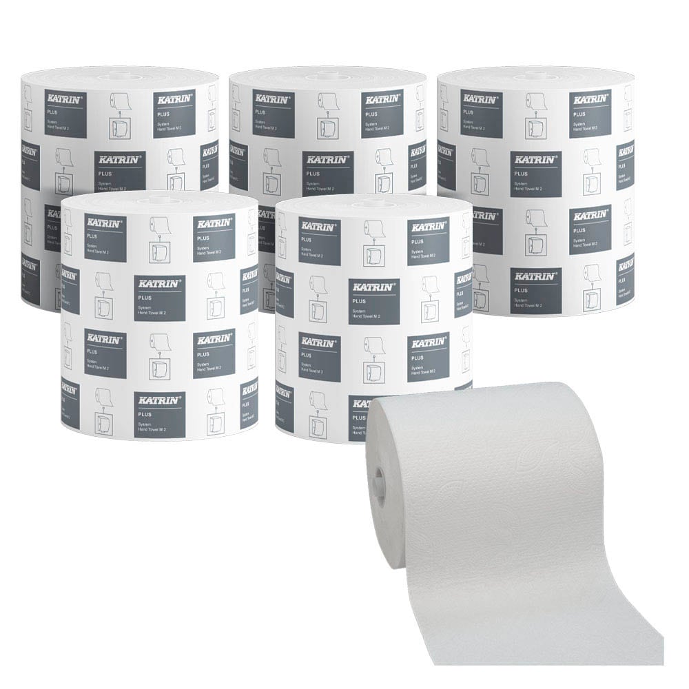 Handtuchrolle Weiß | 2-Lagig | 450 Tücher pro Rolle | 6 Rollen Handtuchrolle Weiß | 2-Lagig | 450 Tücher pro Rolle | 6 Rollen