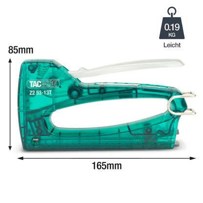 Artikelbild 2 für TACWISE™ Handtacker Z2 53-13T transparent / grün, 1 St., Artikelnummer 584852