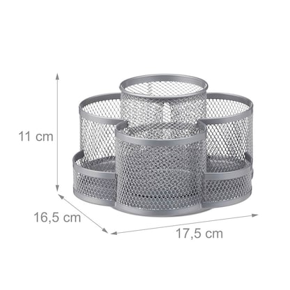 Artikelbild 2 für relaxdays Schreibtisch-Organizer silber Metall 7 Fächer 17,5 x 16,5 x 11,0 cm, Artikelnummer 516654