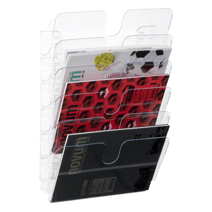 Artikelbild für DURABLE Wandprospekthalter Flexiplus transparent DIN A4 quer 6 Fächern 34,0 x 10,0 x 52,0 cm, 1 St., Artikelnummer 483867