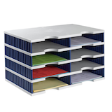 Artikelbild 1 für styro Sortierstation Styrodoc grau/blau mit 8 Fächern, Artikelnummer 444901