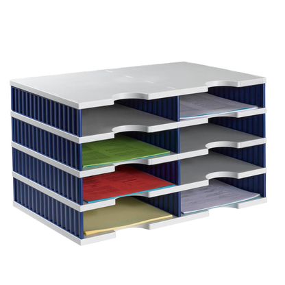 Artikelbild für styro Sortierstation Styrodoc grau/blau mit 8 Fächern, Artikelnummer 444901
