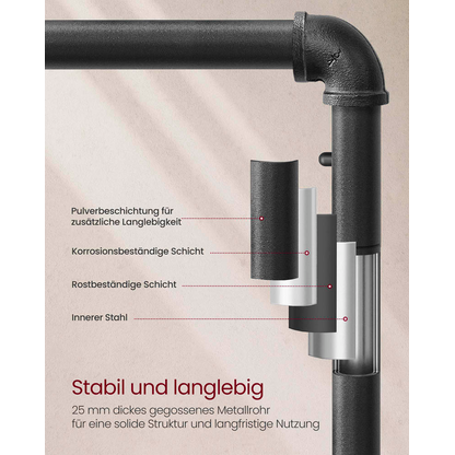 Artikelbild 10 für VASAGLE Rollgarderobe braun Metall 2 Haken 104,5 x 162,0 cm, Artikelnummer 260889