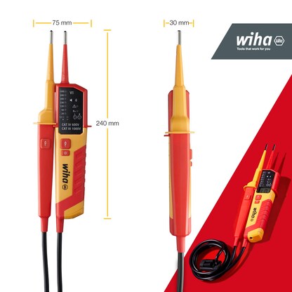 Artikelbild 3 für Wiha Zweipoliger Spannungs- und Durchgangsprüfer 45216 CAT III 1.000 V / CAT IV 600 V, Artikelnummer 717742