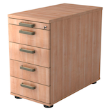 Artikelbild 1 für HAMMERBACHER SC50 Standcontainer nussbaum 5 Auszüge Kunststoff-Relinggriff silber 42,8 x 80,0 x 72,0 - 76,0 cm, Artikelnummer 859506