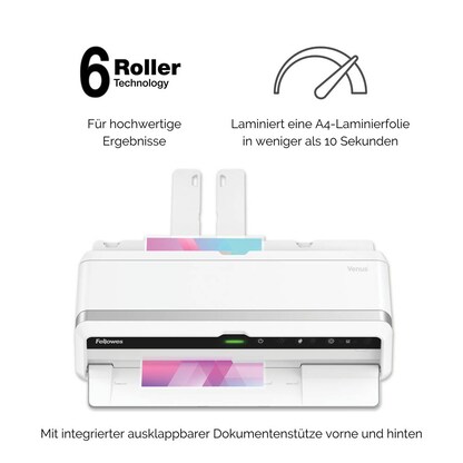 Artikelbild 10 für AKTION: Fellowes Venus A3 Laminiergerät bis DIN A3 + GRATIS 200 Laminierfolien, DIN A4, 80 micron, glänzend, Artikelnummer 253546