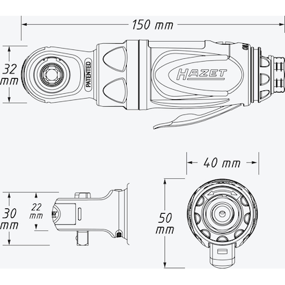 Artikelbild 2 für HAZET 9020P-2 Druckluft-Ratschenschrauber, Artikelnummer 582868