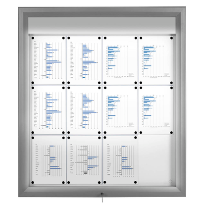 Artikelbild 2 für Showdown® Displays Schaukasten T LED silber 12x DIN A4 102,5 x 4,7 x 116,7 cm, 1 St., Artikelnummer 269170