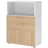 Artikelbild 1 für HAMMERBACHER Regalschrank FlexWall, VFW38K1KG/W/E/BS weiß, eiche 80,0 x 40,0 x 109,8 cm, 1 St., Artikelnummer 950073